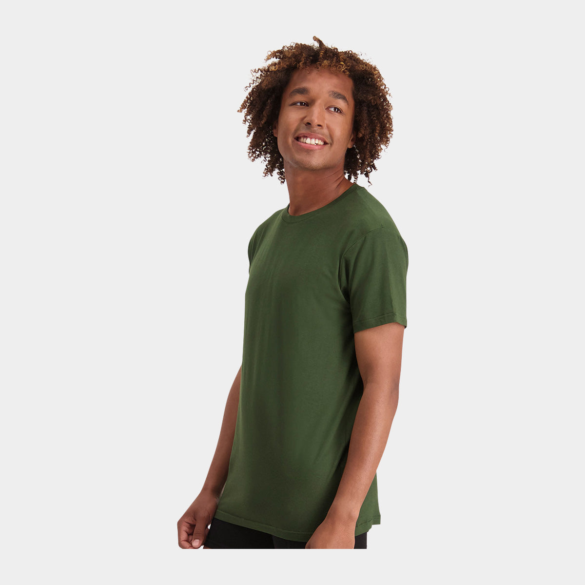 2 stk T-shirt mørkegrøn med crew neck til herre Bamboo –